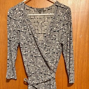 Apt 9 stretch 3/4 sleeve faux wrap dress